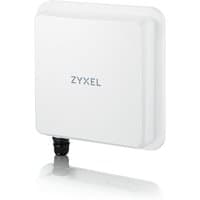 White Zyxel Nebula FWA710 wireless router, square shape, dual-band, Multi-Gigabit Ethernet, compact design.