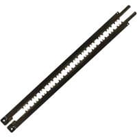 Black DeWalt XR FlexVolt alligator saw blade with dual serrated edges and rectangular ends.