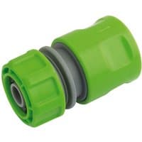 Green Draper 1/2" garden hose connector with ridged grip and gray inner ring.