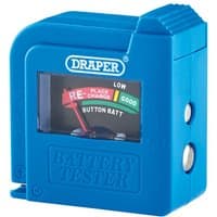 Blue Draper 10209 Universal Battery Tester with analog display and color-coded charge indicator.
