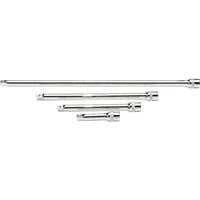 Draper 4-piece extension bar set, silver chrome finish, varying lengths, for 1/4'' drive sockets.
