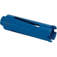 Blue Draper diamond core drill bit, 48 x 170mm, cylindrical with open slots and a threaded end.
