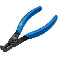 Draper Expert 130mm 90° internal circlip pliers with blue handles and black angled tips.