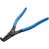 Draper Expert 305mm 90° External Circlip Pliers with blue handles and angled black jaws.