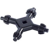 Black Draper MK4 4 Way Chuck Key with four gear-like heads and a square center.