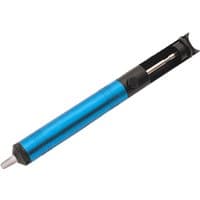 Blue and black Draper SCS Solder Sucker with a cylindrical body and a pointed nozzle.