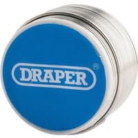 Draper SW 3 reel of 1.2mm lead-free flux cored solder, silver wire with blue label on top.