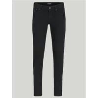 Black Jack & Jones skinny fit jeans with five-pocket design and button closure, featuring a sleek, tapered leg.