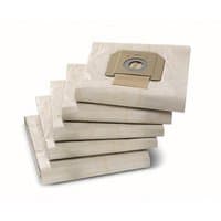 Pack of 10 beige Kärcher vacuum cleaner bags with cardboard collar for NT models, stacked neatly.