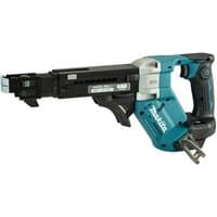Makita LXT DFR551Z 18V blue and black auto feed screwdriver with ergonomic grip and metal belt clip.