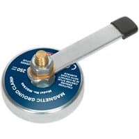 Sealey MGC946 Magnetic Ground Clamp 250A, round blue base with silver lever and brass connector.