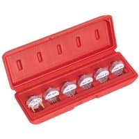Red Sealey Noid Light Set with six labeled lights in a rectangular red case.