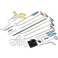 Sealey Paintless Dent Repair Kit 33pc with colorful rods, hooks, and accessories on a white background.