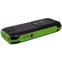 Black and green Sealey power pack with 160W output, 31200mAh capacity, and multiple ports on the side.