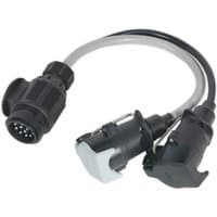 Black and gray Sealey TB55 conversion lead with 13-pin Euro socket and dual 7-pin 12V plugs.