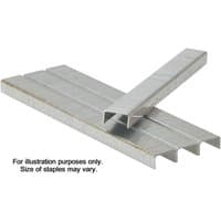 Tacwise 0349 heavy-duty galvanised staples, silver, Type 140/14mm, pack of 2000, shown in overlapping rows.