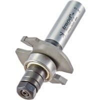 Silver Trend 342X1/2TC biscuit jointer set with dual cutting blades and engraved branding on the shaft.