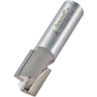 Trend two flute straight cutter, silver with engraved logo, cylindrical shank, 16 x 19mm cutting size.