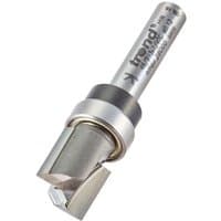 Guided profiler router bit, silver with engraved text, 12.7mm diameter, cylindrical shank, sharp cutting edge.