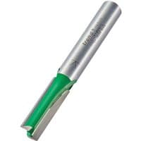 Silver Trend two flute straight cutter with green tip and engraved branding on the shaft.