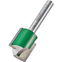 Two flute straight cutter with silver shaft and green coating, 19.1 x 19.1mm by Trend.