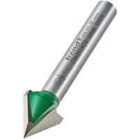 Silver Trend chamfer V groove cutter with green 60° tip and engraved branding on the shaft.