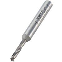 Trend C180X1/4TC 3mm x 14mm dowel drill, silver with spiral fluted tip and engraved branding on the shank.
