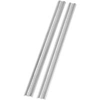 "Pair of silver 82mm planer blades with sharp edges and smooth surface by Trend"