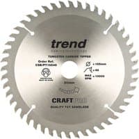 Circular Trend Craft Pro sawblade with tungsten carbide tips and 48 teeth, silver finish, model CSB/PT16548.