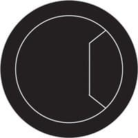 Black Trend cable tidy insert with circular design and side opening slot.