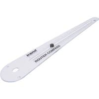 White Trend router compass with adjustable sliding guide and measurement markings.