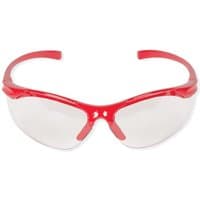 Red Trend SAFE/SPEC/A safety glasses with clear lenses and wraparound design.