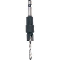 Black and silver Trend Snappy Counterbore with hex shank and spiral drill bit.