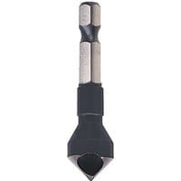 Black and silver Trend Snappy de-burring tool with hex shank and conical cutting tip.