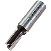 Trend TR09X1/2TC cutter, silver cylindrical body, two straight flutes, engraved branding.