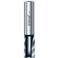 Silver Trend TR13X two flute straight bit, ¼" shank, 19mm cutter, sleek cylindrical design with engraved logo.