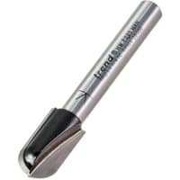 Trend TR21X1/4 5mm Radius Cutter, silver steel body with black cutting edge and engraved branding.