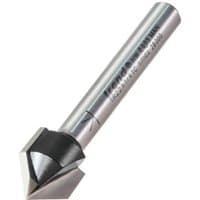 Trend TR22X1/4TC Chamfer Cutter, silver metal with 45° 'V' groove tip and cylindrical shank.