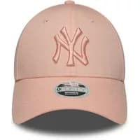 Pink New York Yankees 9FORTY baseball cap with embroidered logo and adjustable strap.