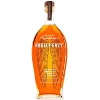 Amber Angel's Envy Kentucky Straight Bourbon Whiskey 70cl bottle with wing design and wooden cap.