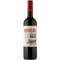 Beefsteak Club Malbec Red Wine 75cl bottle with red cap and cream label featuring red and black text.
