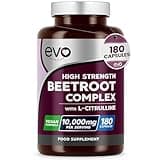 EVO NUTRITION Beetroot Complex bottle, purple label, 180 capsules, high strength, vegan, UK made.