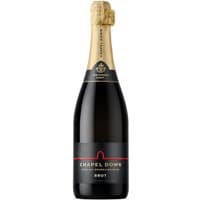 Chapel Down Brut Sparkling Wine 75cl bottle with gold foil top and black label featuring red and white text.