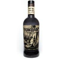 Renegade Gin 70cl bottle by Doghouse Distillery with black cap and intricate black-and-white cityscape label design.