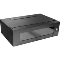 Black Cablenet 3u wall rack, 450mm deep, with lockable glass door and 19-inch frame.