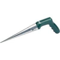 Green-handled Draper 3084 Garden Dibber with a pointed metal tip for planting seeds.