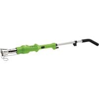 Green Draper 2000W weed burner with silver nozzle, black handle, and adjustable metal shaft.