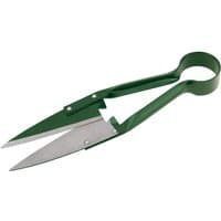 Green Draper topiary shears with 345mm stainless steel blades and ergonomic looped handles.