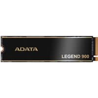 Black ADATA LEGEND 900 NVMe SSD with gold accents, M.2 PCIe 4.0 interface, 512 GB capacity.