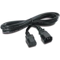 Black APC power cord, 2.5m length, with C13 and C14 connectors, coiled neatly.